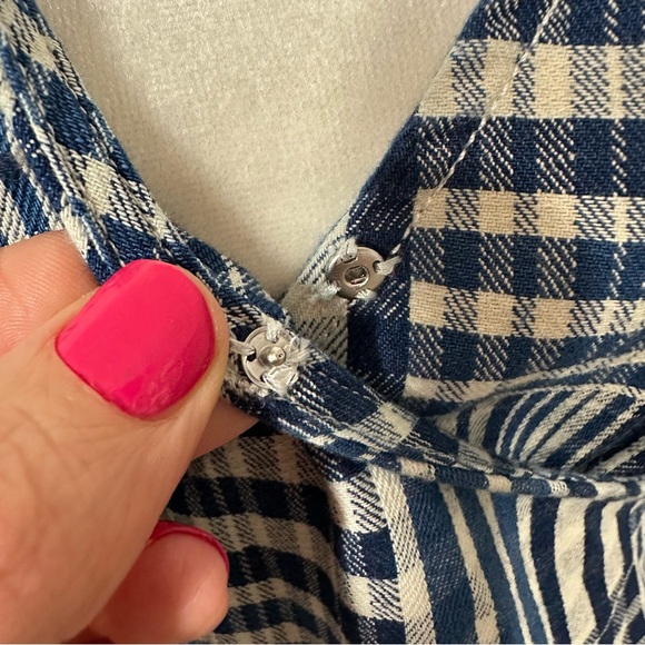 J. Crew Puff Sleeve Wrap Blouse Top Women's Small Blue Indigo Patchwork Preppy - Picture 7 of 10